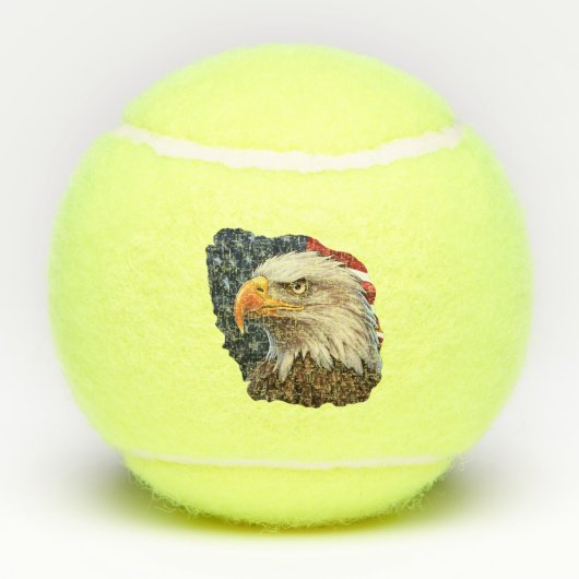 Amerikaanse vlag Bald Eagle Tennisballen (Achterkant)