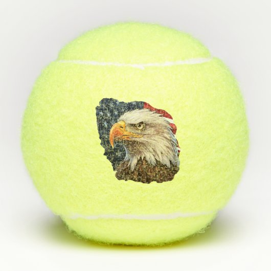 Amerikaanse vlag Bald Eagle Tennisballen (Voorkant)