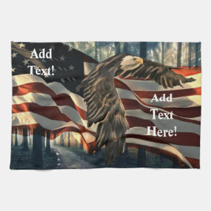 Amerikaanse vlag Bald Eagle Theedoek