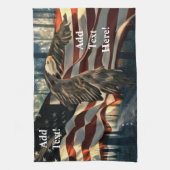 Amerikaanse vlag Bald Eagle Theedoek (Verticaal)