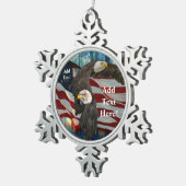 Amerikaanse vlag Bald Eagle Tin Sneeuwvlok Ornament (Rechts)