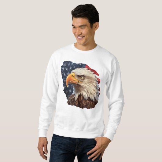 Amerikaanse vlag Bald Eagle Trui (Voorkant volledig)