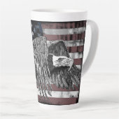 Amerikaanse vlag Bald Eagle USA Latte Mok (Rechterhoek)