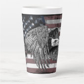 Amerikaanse vlag Bald Eagle USA Latte Mok (Voorkant)