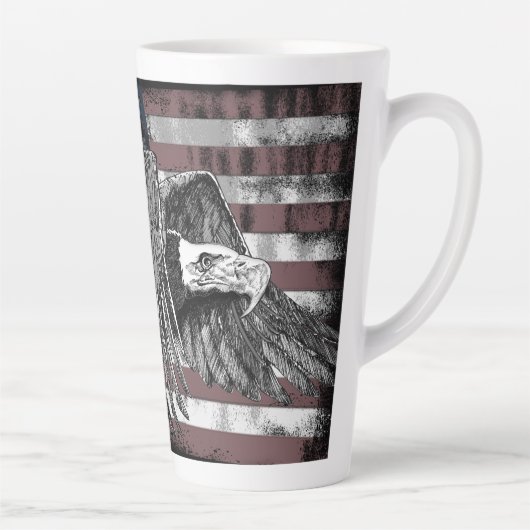 Amerikaanse vlag Bald Eagle USA Latte Mok (Rechts)