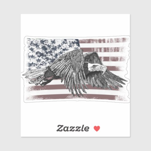 Amerikaanse vlag Bald Eagle USA Sticker (Vel)