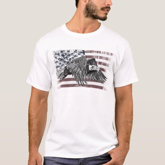 Amerikaanse vlag Bald Eagle USA T-shirt (Voorkant)