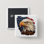 Amerikaanse vlag Bald Eagle Vierkante Button 5,1 Cm (Voorkant /achterkant)