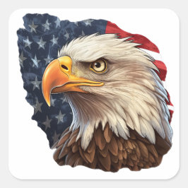 Amerikaanse vlag Bald Eagle Vierkante Sticker