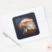 Amerikaanse vlag Bald Eagle Vierkante Sticker (Envelop)