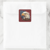 Amerikaanse vlag Bald Eagle Vierkante Sticker (Tas)