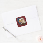 Amerikaanse vlag Bald Eagle Vierkante Sticker (Envelop)