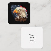 Amerikaanse vlag Bald Eagle Vierkante Visitekaartje (Voorkant / Achterkant)