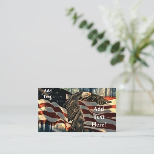 Amerikaanse vlag Bald Eagle Visitekaartje (Staand voorkant)