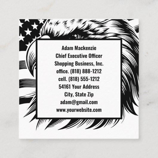 Amerikaanse vlag Bald Eagle Visitekaartjes (Achterkant)