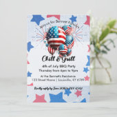 Amerikaanse vlag ballon & sterren 4th of juli fees kaart (Staand voorkant)