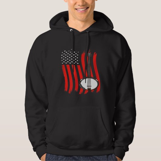 Amerikaanse vlag Banjo Hoodie (Voorkant)