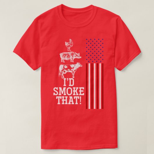 Amerikaanse vlag Barbecue BBQ T-shirt (Design voorkant)