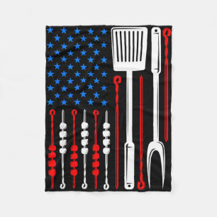 Amerikaanse vlag barbecue zoon vader echtgenoot va fleece deken
