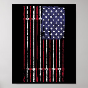 Amerikaanse vlag Barbell voor vrouwen Mannen Poster