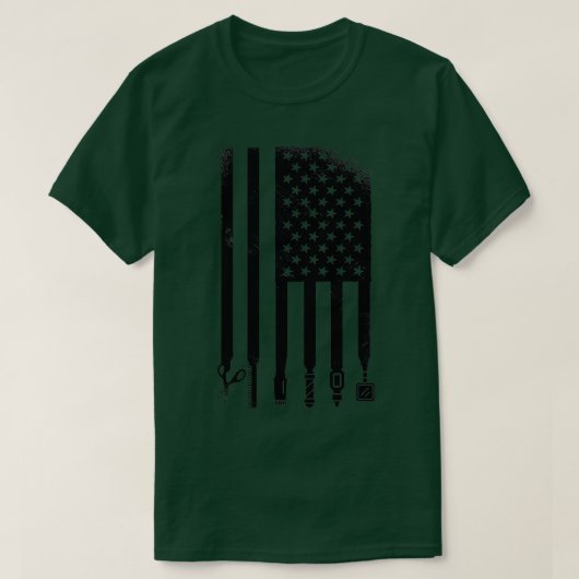 Amerikaanse vlag Barber Scissors Comb Trimmer Prou T-shirt (Design voorkant)