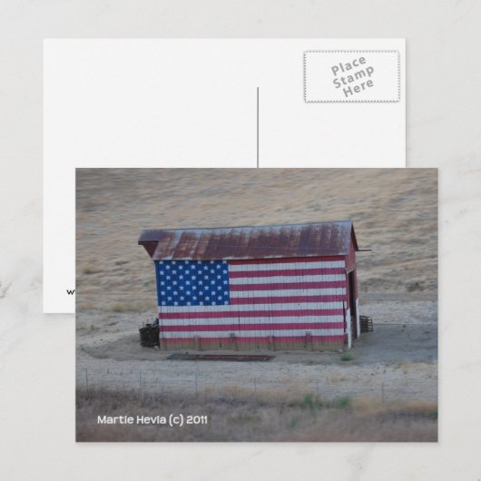 Amerikaanse vlag Barn Briefkaart (Voorkant / Achterkant)