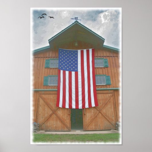 Amerikaanse vlag Barn Poster (Voorkant)