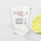 Amerikaanse vlag bas liever worden Gevist Shot Glas (Achterkant)