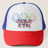 Amerikaanse vlag Baseba, rood, wit en blauw Trucker Pet (Voorkant)