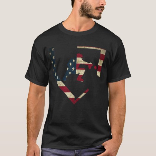 Amerikaanse vlag Basebal T-shirt (Voorkant)