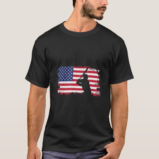 Amerikaanse vlag Baseball Apparel 2 T-shirt (Voorkant)