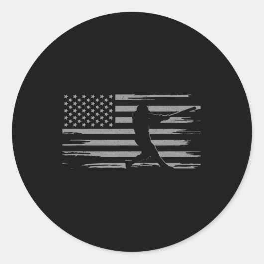 Amerikaanse vlag Baseball Apparel - Baseball Ronde Sticker (Voorkant)