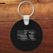 Amerikaanse vlag Baseball Apparel - Baseball Sleutelhanger (Voorkant)