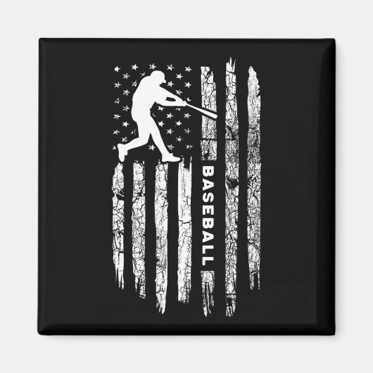 Amerikaanse vlag Baseball Apparel -  honkbal Magneet (Voorkant)