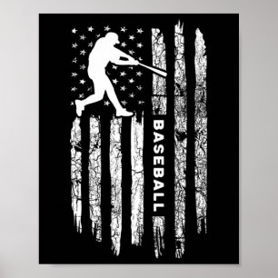 Amerikaanse vlag Baseball Apparel -  honkbal Poster