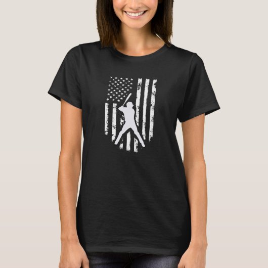 Amerikaanse vlag Baseball Apparel verst boven T-shirt (Voorkant)