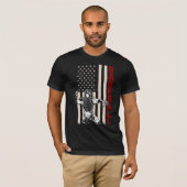 Amerikaanse Vlag Baseball Catcher US Sportman T-shirt (Voorkant volledig)