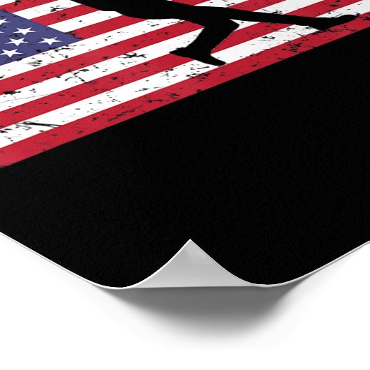 Amerikaanse vlag Baseball Cool  Gift Jersey T Poster (Hoek)