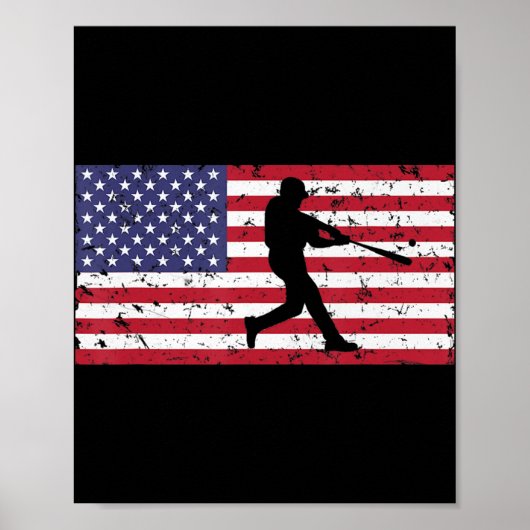 Amerikaanse vlag Baseball Cool  Gift Jersey T Poster (Voorkant)
