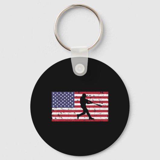 Amerikaanse vlag Baseball Cool  Gift Jersey T Sleutelhanger (Voorkant)