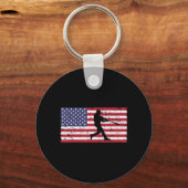 Amerikaanse vlag Baseball Cool  Gift Jersey T Sleutelhanger (Voorkant)