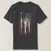 Amerikaanse vlag  Baseball Flag TShirt Dad ma (Design voorkant)