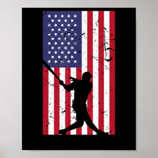 Amerikaanse vlag Baseball Gifts for Men Uni Poster