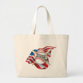 Amerikaanse vlag Baseball Grote Tote Bag (Voorkant)