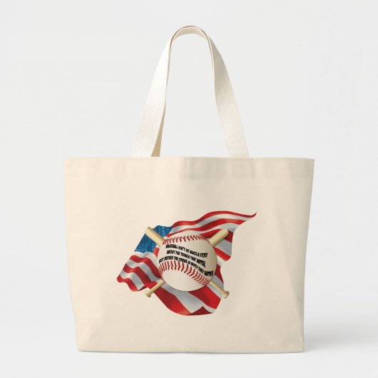 Amerikaanse vlag Baseball Grote Tote Bag (Voorkant)