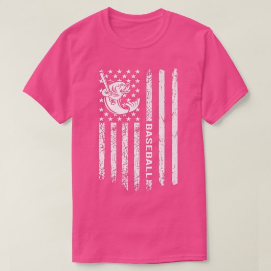 Amerikaanse vlag Baseball Largemouth Vist T-shirt (Design voorkant)