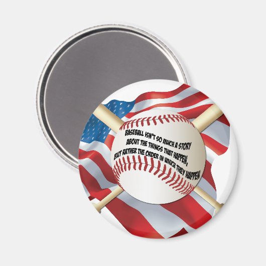 Amerikaanse vlag Baseball Magneet (Voorkant / Achterkant)