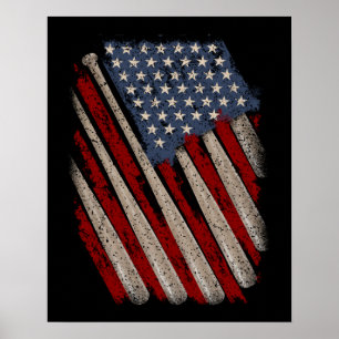 -Amerikaanse vlag Baseball Poster