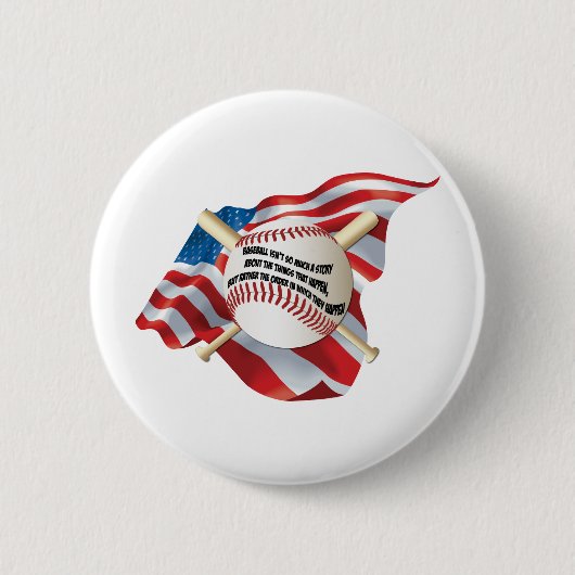 Amerikaanse vlag Baseball Ronde Button 5,7 Cm (Voorkant)