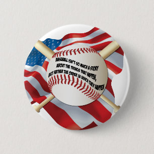 Amerikaanse vlag Baseball Ronde Button 5,7 Cm